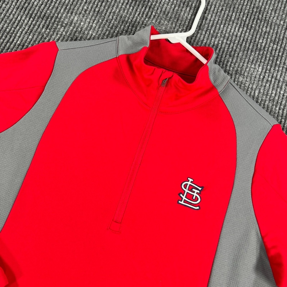 St. Louis Cardinals Pullover Shirt Womens Large Red Long Sleeve‎ 1/4 Zip MLB